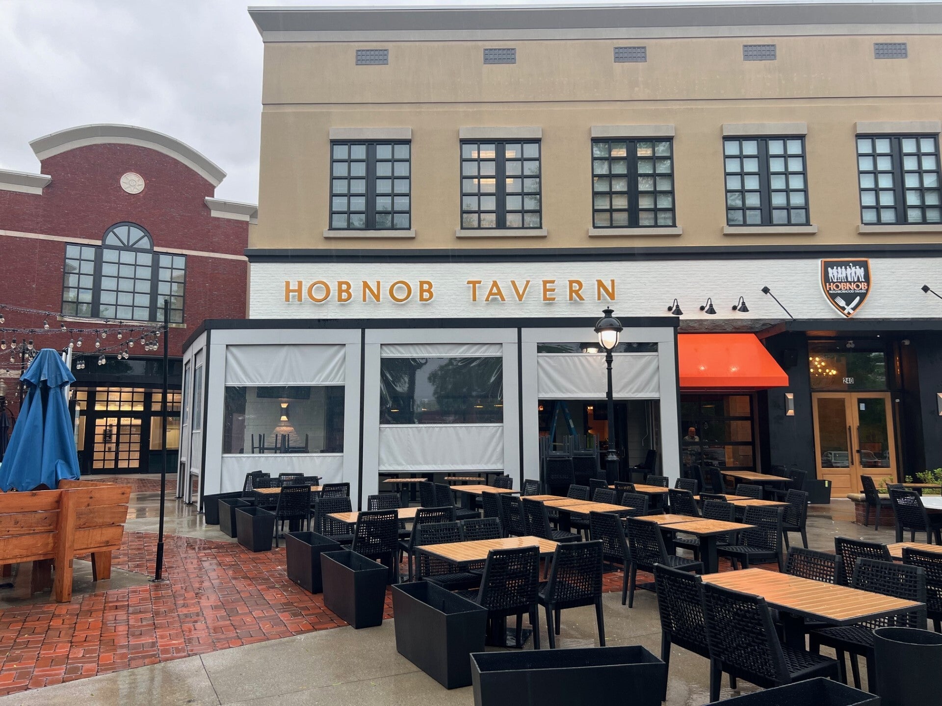 Custom illuminated channel letter sign for Hobnob Tavern, designed and installed by Signarama Roswell