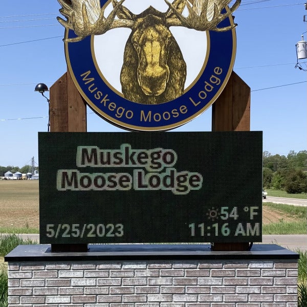 Big Moose Impact: Monument Sign with Digital Display in Muskego, WI