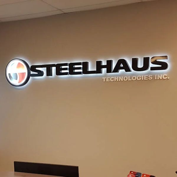 Illuminated Reception Sign for Steelhaus in Edmonton, AB