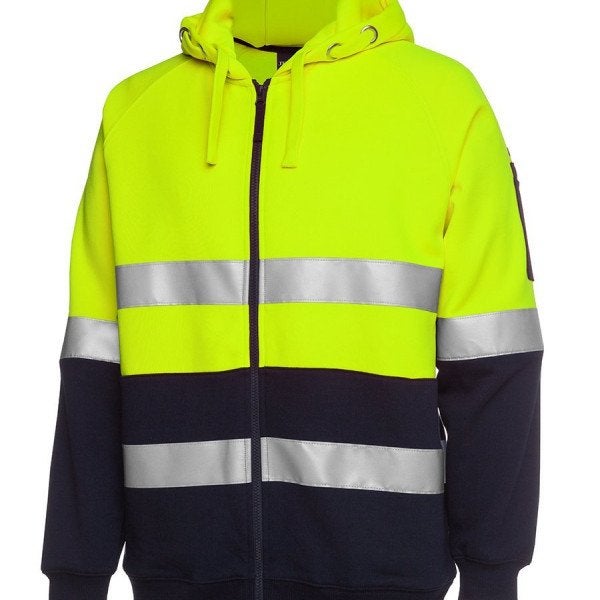 Custom Hi Vis (D+N) Full Zip Fleecy Hoodie