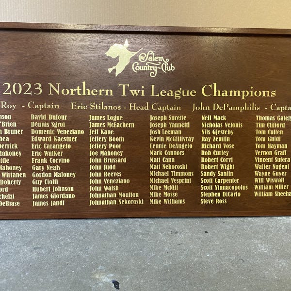 Salem Country Club Plaque