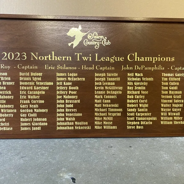 Salem Country Club Plaque