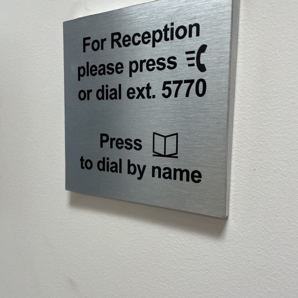 For Reception signage