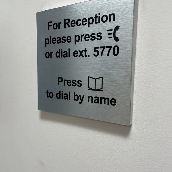 For Reception signage