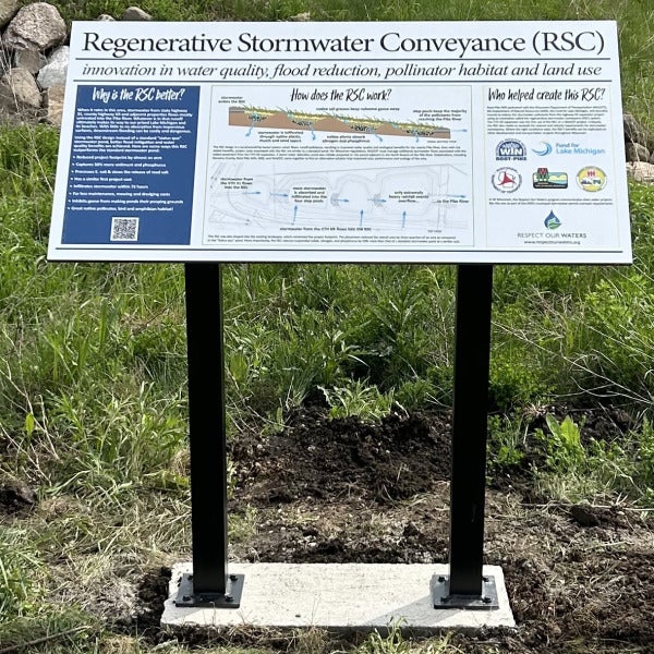 Signarama Kenosha’s Informational Sign for Root Pike Enhances Environmental Awareness