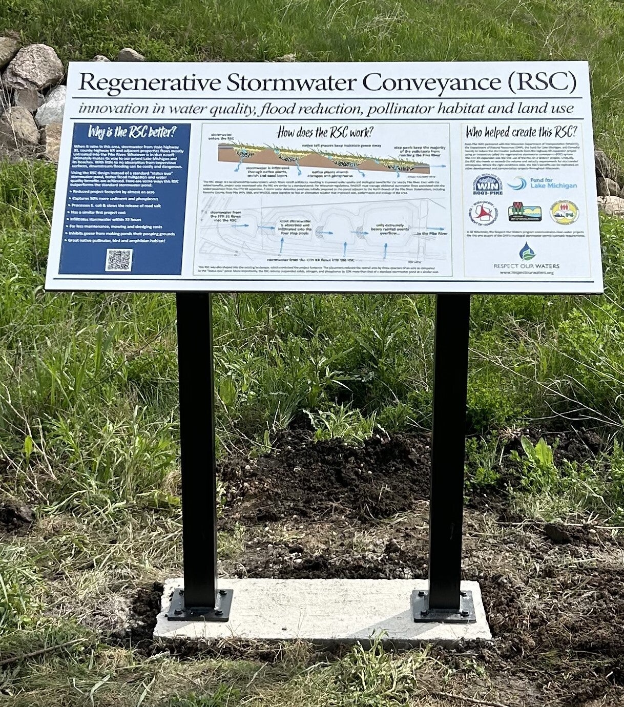 Signarama Kenosha’s Informational Sign for Root Pike Enhances Environmental Awareness