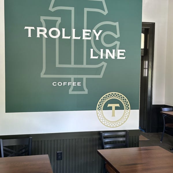 Trolley Line Coffee Wall Graphic
