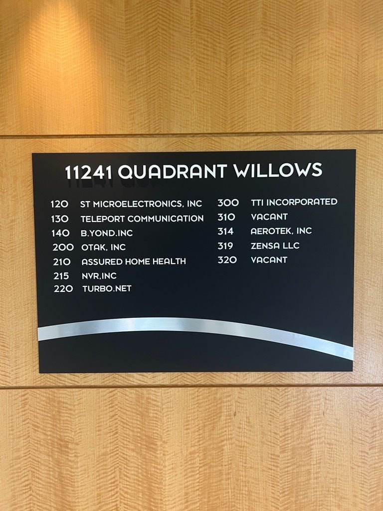 Custom Suite Signs for Quadrant Willows - Redmond, WA