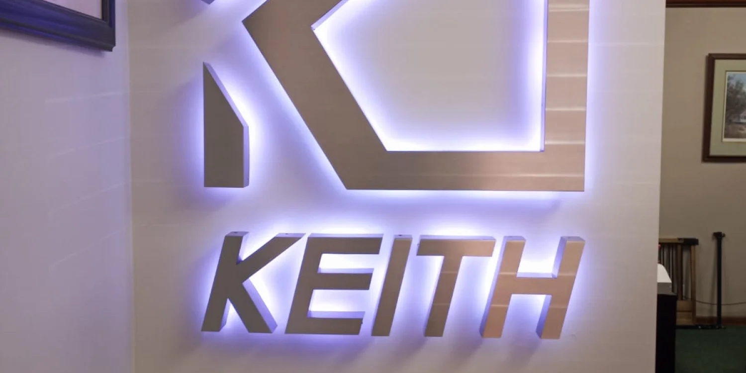 Keith, backlit Dimensional, stainless, steel