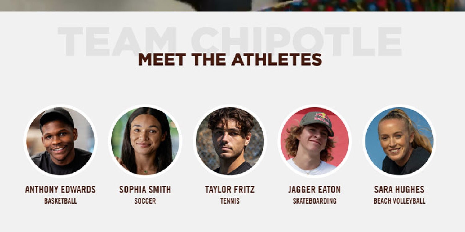 Chipotle Mexican Grill Celebrates American Athletes with Exclusive Menu Items and "Unwrapped" Video Series Chipotle Mexican Grill Celebrates American Athletes with Exclusive Menu Items and "Unwrapped" Video Series
