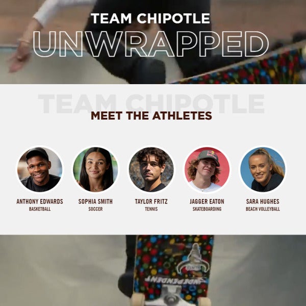 Chipotle Mexican Grill Celebrates American Athletes with Exclusive Menu Items and "Unwrapped" Video Series Chipotle Mexican Grill Celebrates American Athletes with Exclusive Menu Items and "Unwrapped" Video Series