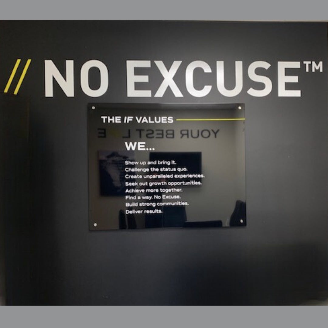 Core Values Sign for IF Innovative Fitness in Port Moody.