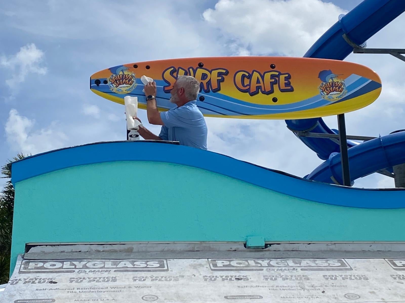 Surfboard Signs at Sailfish Splash Waterpark