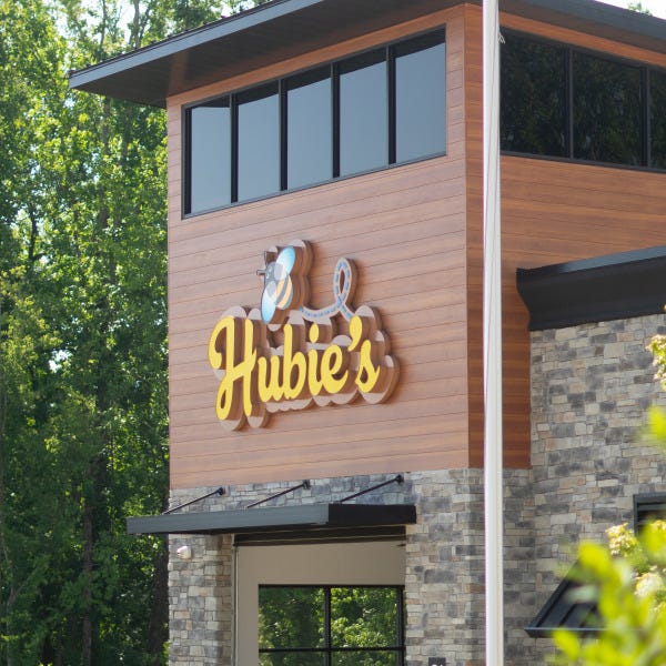 Hubies Building Sign