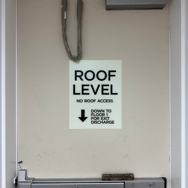 ADA Sign on photoluminescent material
