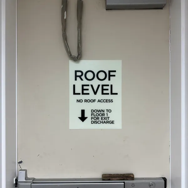 ADA Sign on photoluminescent material
