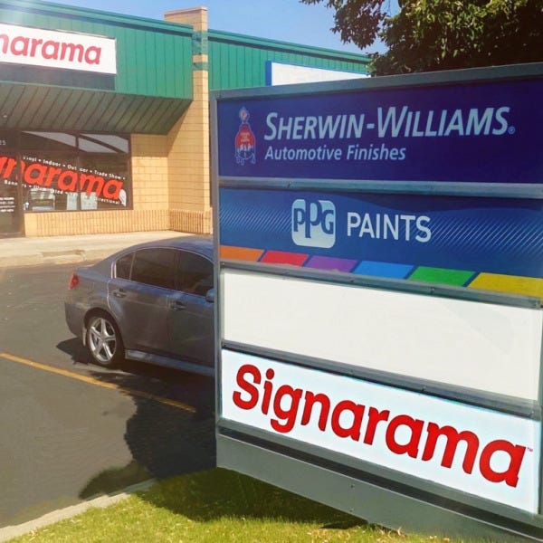 Signarama Orem storefront and pylon sign