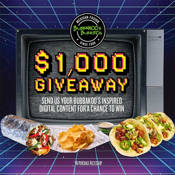Bubbakoo's Burritos Sparks Social Media Frenzy with $1,000 Contest for Creative Fans