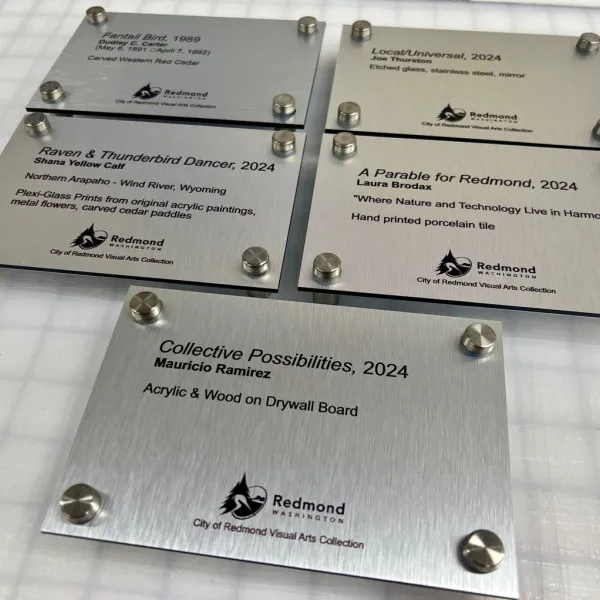 Custom Signs for Art Displays - Redmond Senior and Community Center, Redmond, WA
