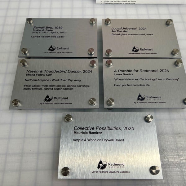 Custom Signs for Art Displays - Redmond Senior and Community Center, Redmond, WA