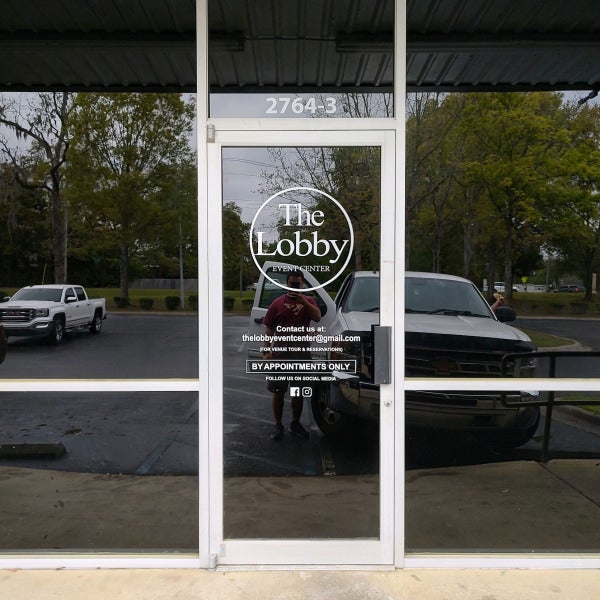 The Lobby Event Center Vinyl Lettering