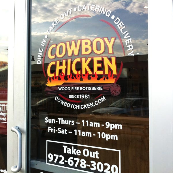 Restaurant Door Logo and Hours