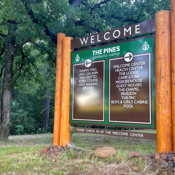 Summer Camp Freestanding Directional Sign