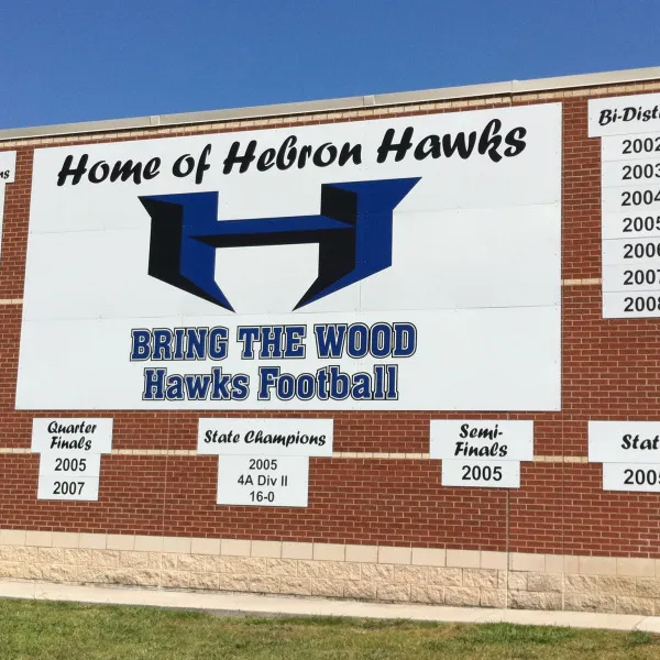 Hebron Hawks Football Stadium Sign