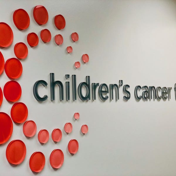 Business Logo Sign for Children's Cancer Fund