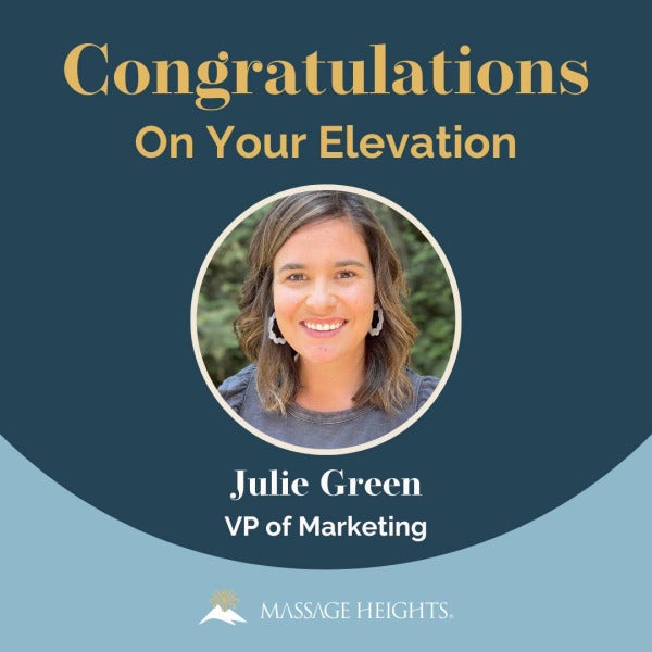 Julie Green Promoted to Vice President of Marketing at Massage Heights, Bringing Strategic Vision to Bolster Brand Excellence Julie Green Promoted to Vice President of Marketing at Massage Heights, Bringing Strategic Vision to Bolster Brand Excellence