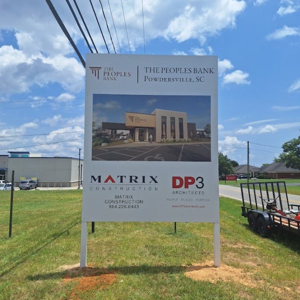 Matrix, Peoples Bank site sign