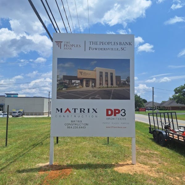 Matrix, Peoples Bank site sign