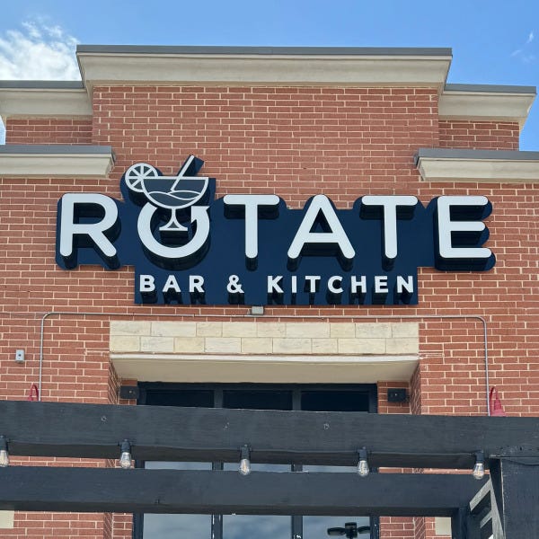 Rotate Bar & Grill Channel Letters on Backplate