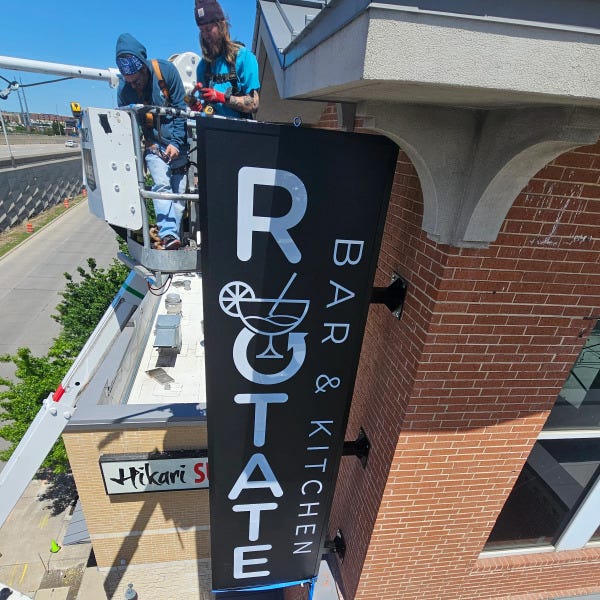Rotate Bar & Grill Blade Sign