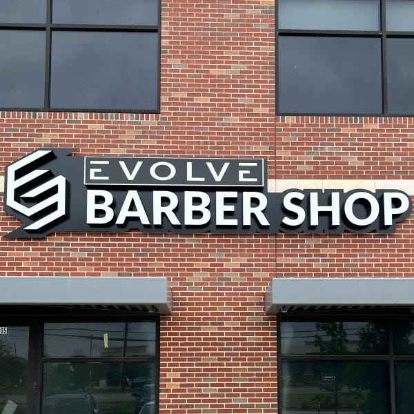 Evolve Barber Shop Channel Letters
