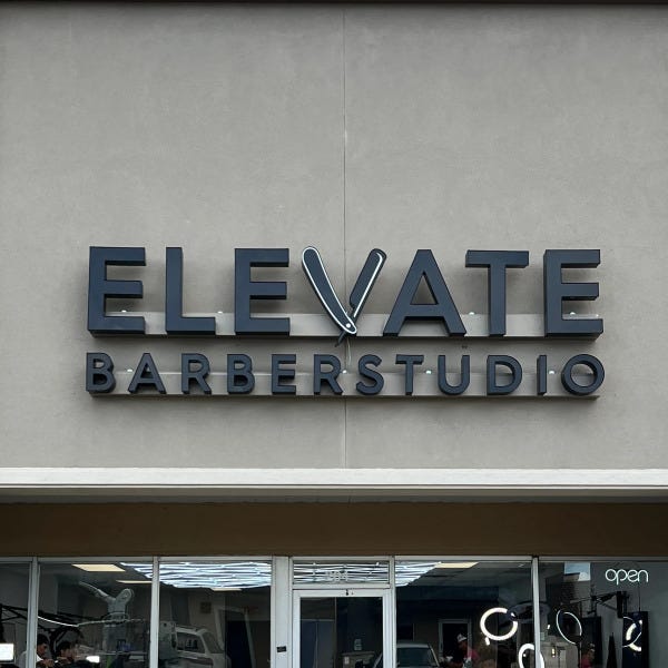 Elevate Barber Shop Channel Letters