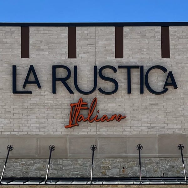 La Rustica Italiano Halo Lit Channel Letters