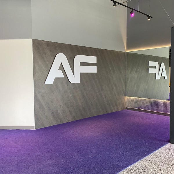 Indoor Illuminated 3D PVC Lettering for Anytime Fitness in Oakville