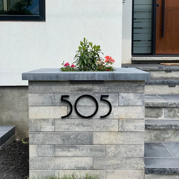 House Address in Gloss Black Acrylic