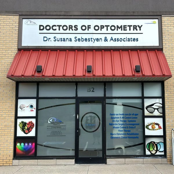 Updated Frosted Window Graphics for Seabest's Optometry Office in Oakville