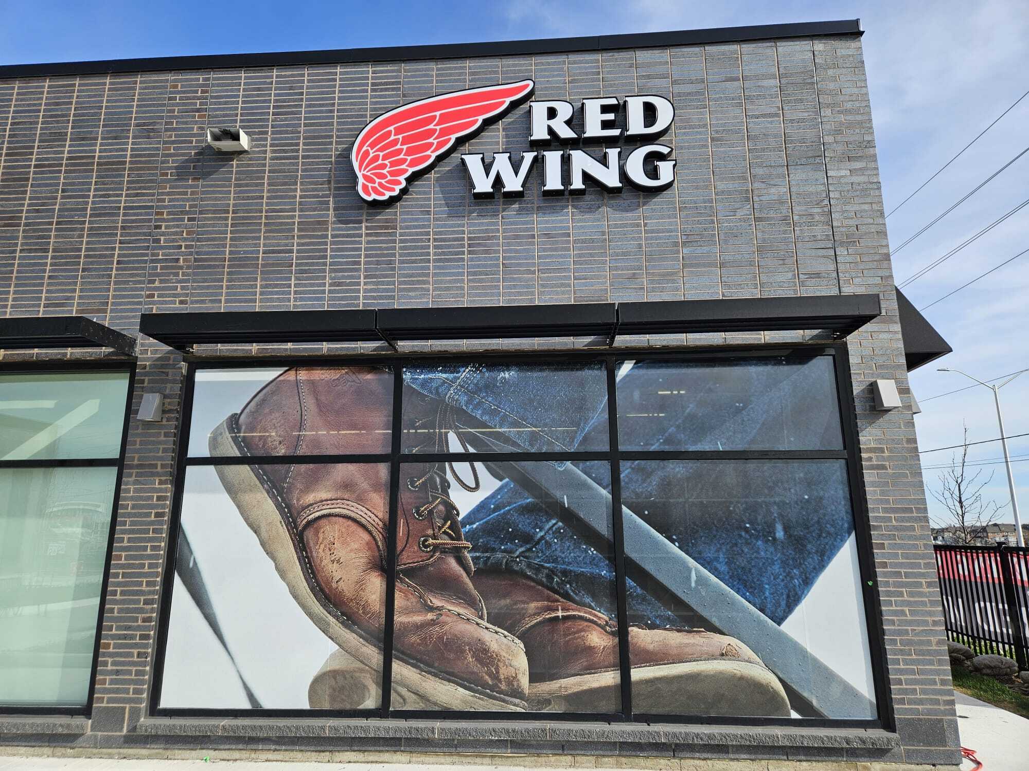 3D Illuminated Signs & Window Graphics for Red Wing Shoes in Milton, ON
