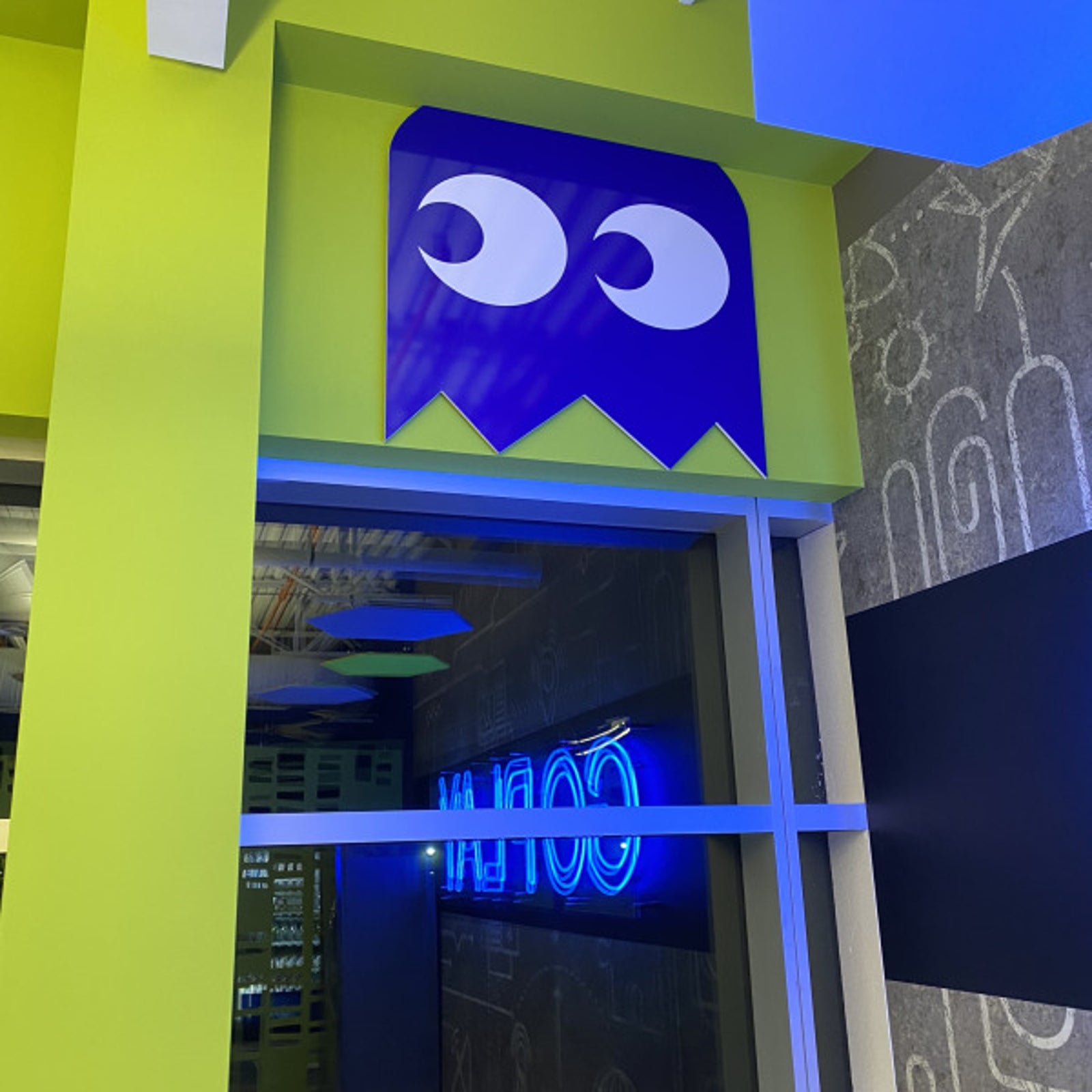Custom PacMan Indoor Sign for Geotab in Oakville