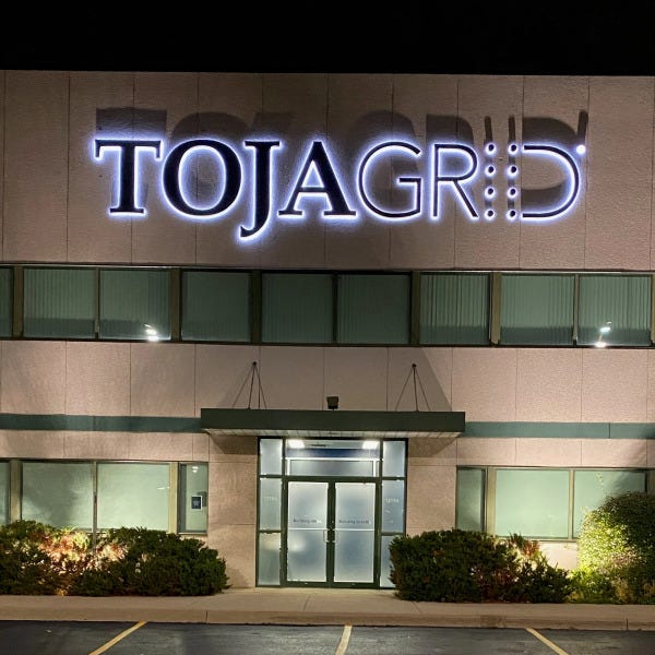 Backlit Channel Letters for TOJA Grid