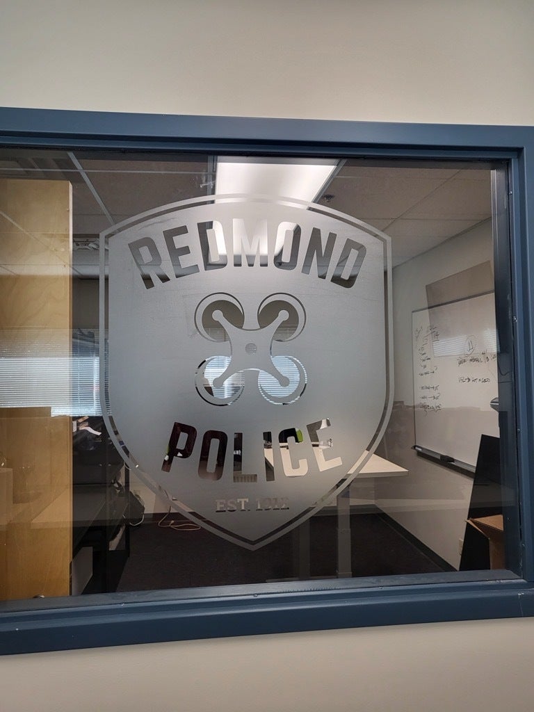 Custom Brand Signs Comes in Various Forms - Redmond Police Drone Dept Gets Brand Treatments, Redmond, WA