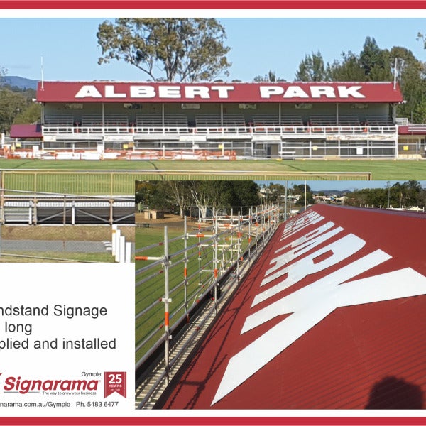 Albert Park Grandstand Signage - Routed metal lettering