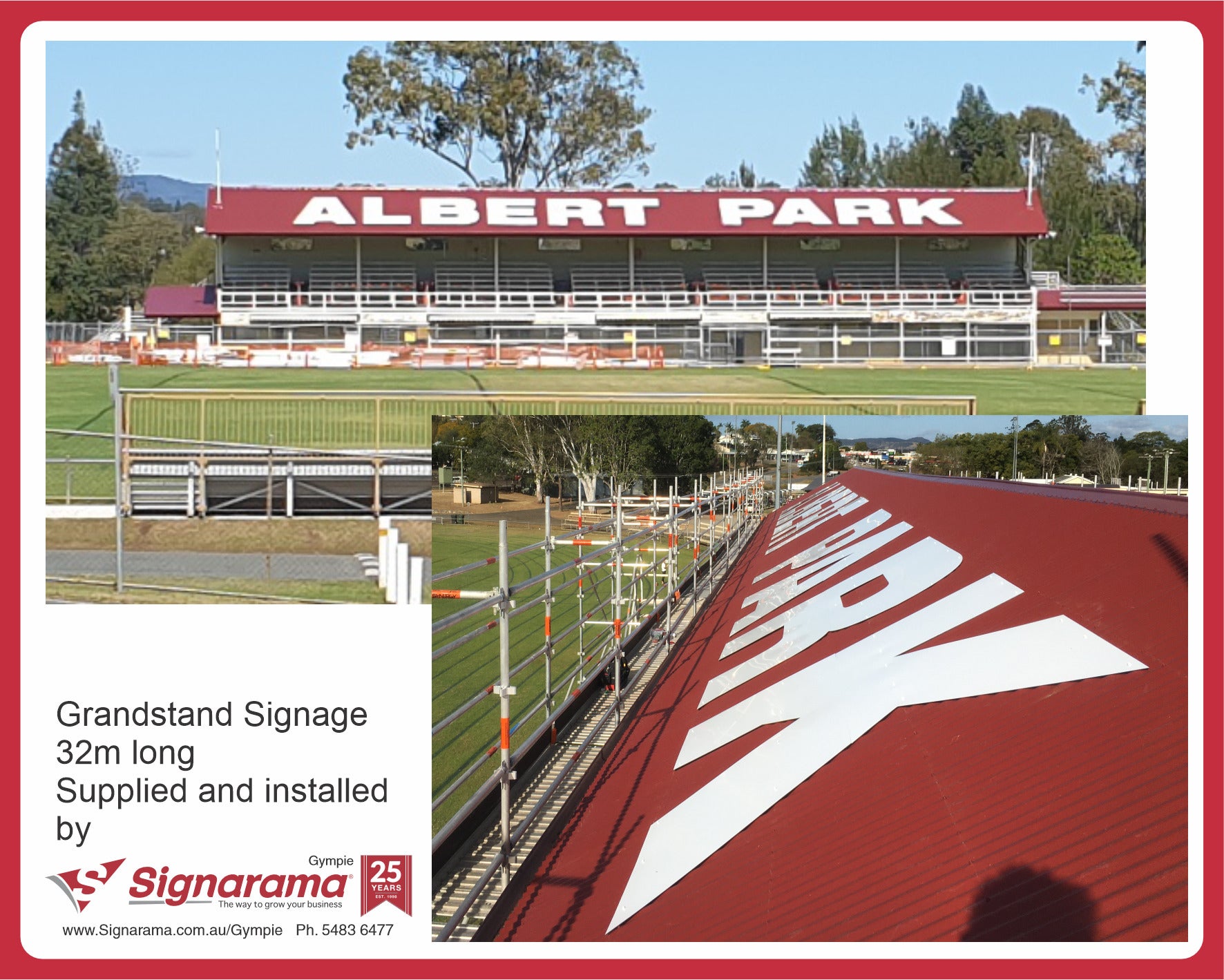 Albert Park Grandstand Signage - Routed metal lettering