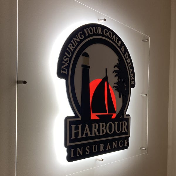 Lit Acrylic Sign with Dimensional Logo