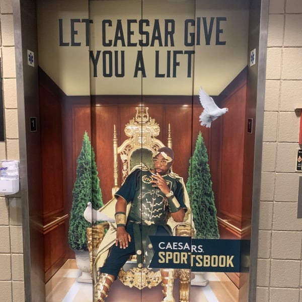 Caesers Sportbook Elevator Wrap