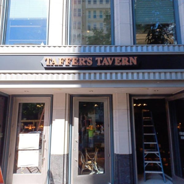 Taffers Tavern - Backlit Letters on Custom Shape Aluminum Box
