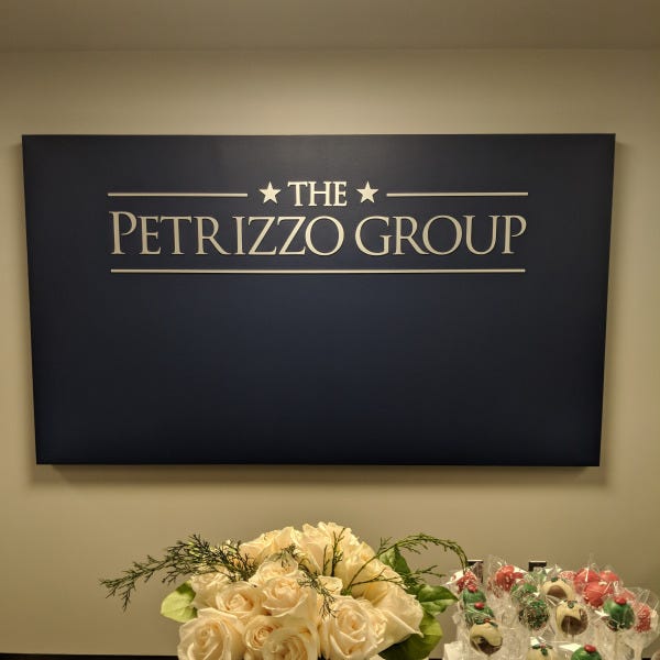 The Petrizzo Group Dimensional Reception Sign